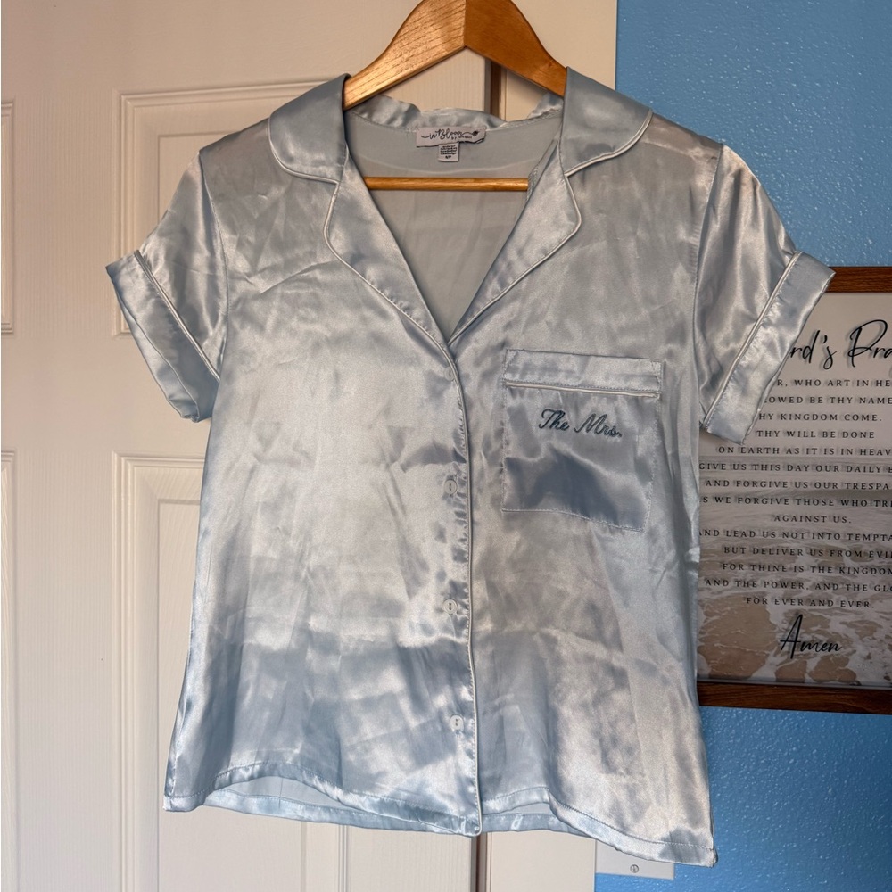 Bridal Satin Button-Up Shirt